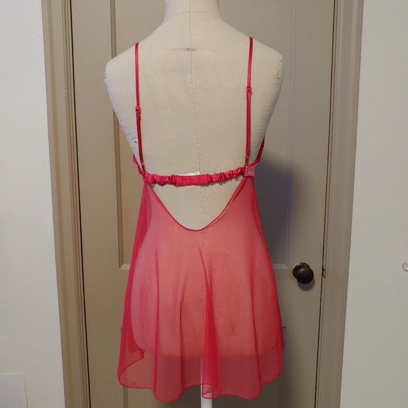 Velvet Baby Doll Victoria’s Secret Angels Bow Tie Nightie Teddie Teddy Lingerie - Picture 3 of 7